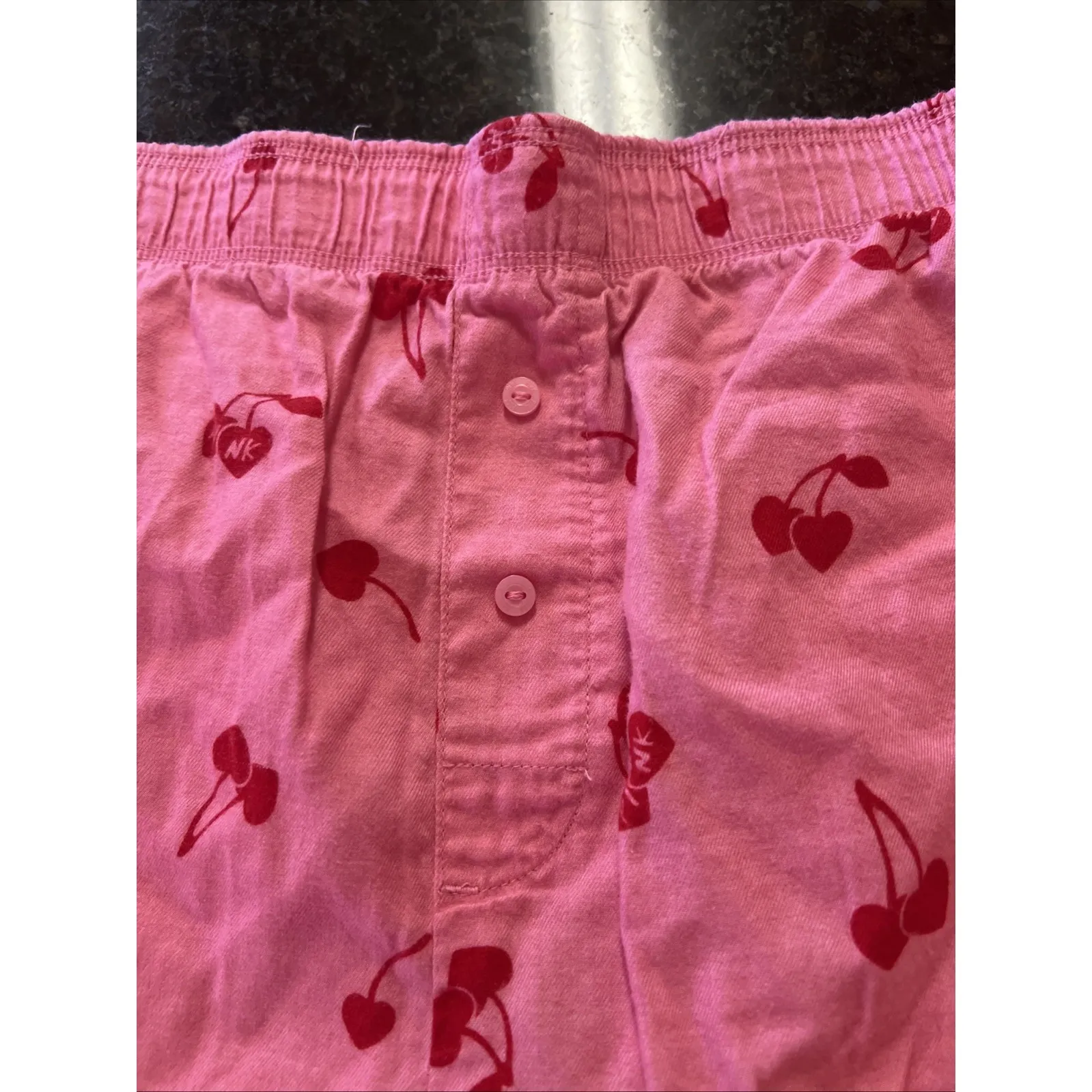 PINK Victoria's Secret‎ Cherry Boxer Shorts Sleep Women's Size L Foldover Waist Size L - Image 2