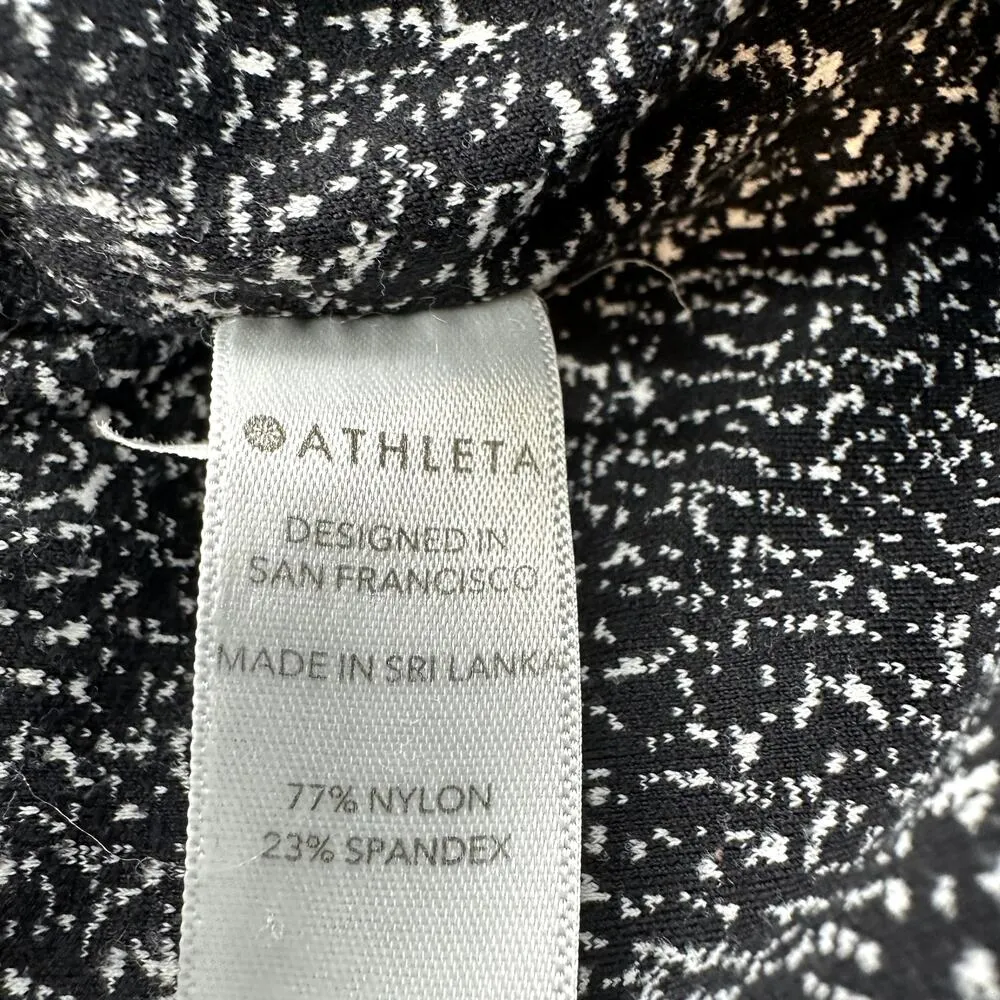 Athleta Lightning Static 7/8 Tight Leggings High Waisted Ankle Black White Small - Image 4