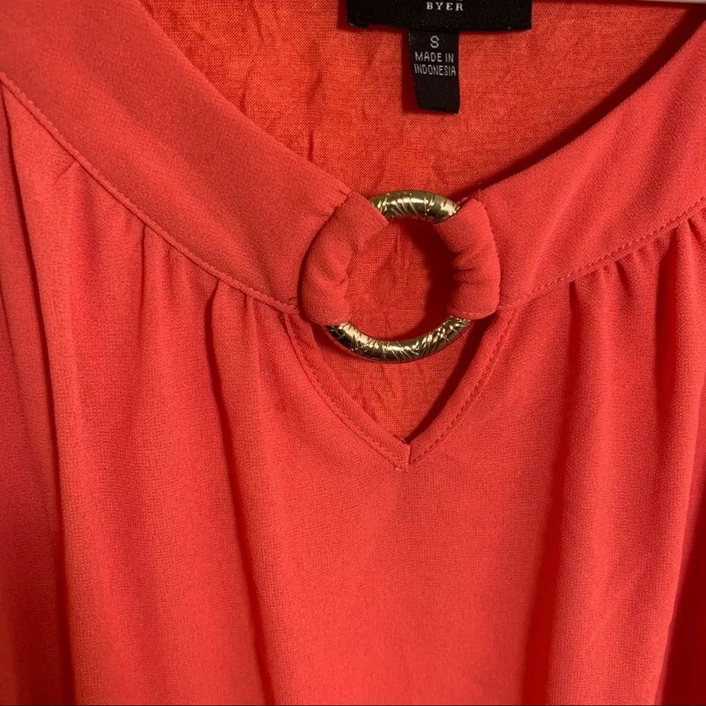 IZ Byer Sleeveless Asymmetrical Blouse Coral - Image 6