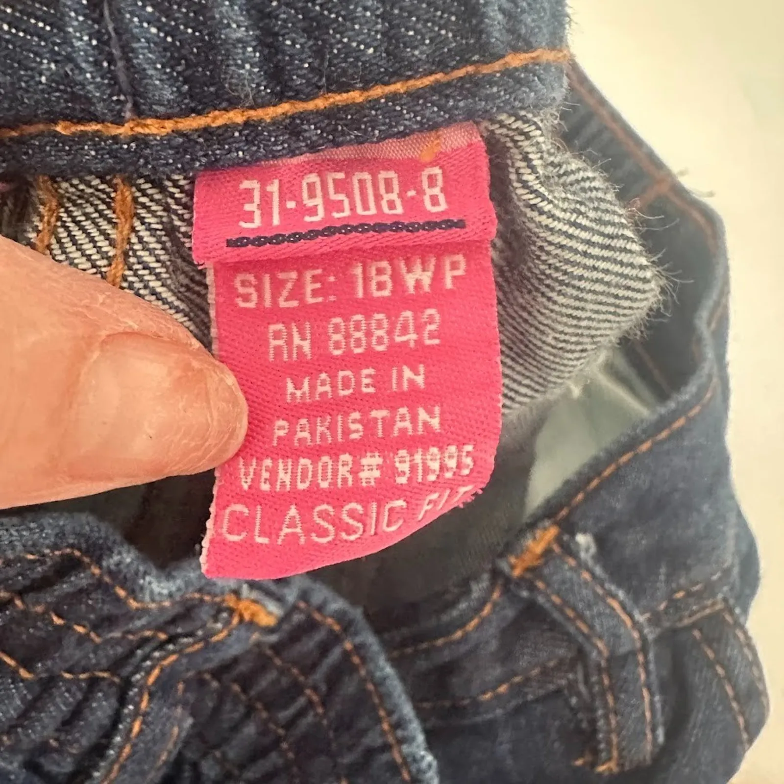 Woman Within Womens 18WP Jeans Dark Wash Straight Stretch Elastic Back Waist - Image 5