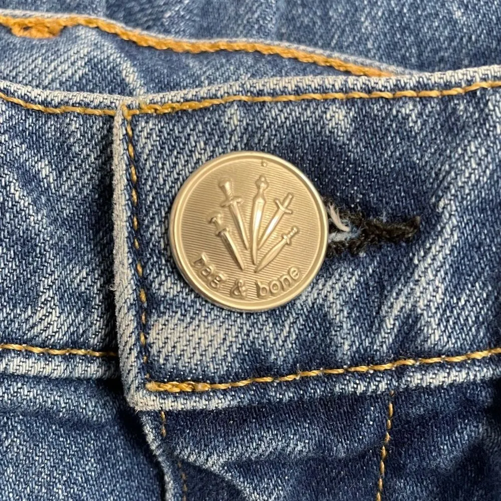 Rag & Bone Dylan Snap Retro Cropped Kick Flare Jeans in Vintage Bloo Size 27 | 4 - Image 11