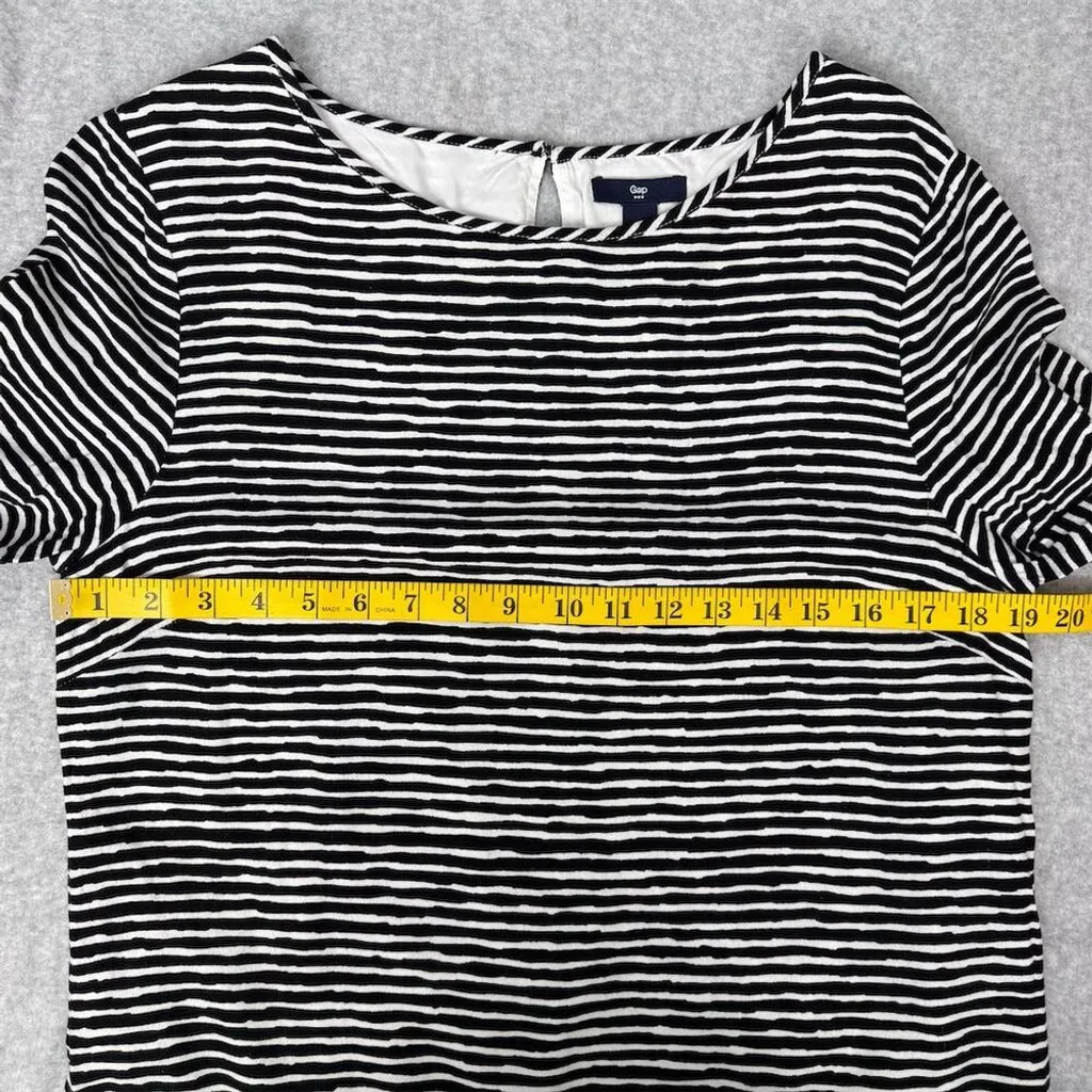 Gap Women's M Black & White Striped Long Sleeve Knee-Length Dress - Image 7