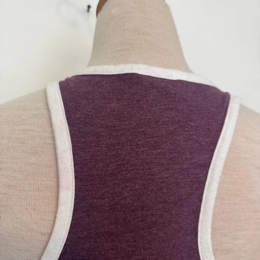 Victoria’s Secret PINK athletic tank top racer back graphic size small burgundy - Image 3