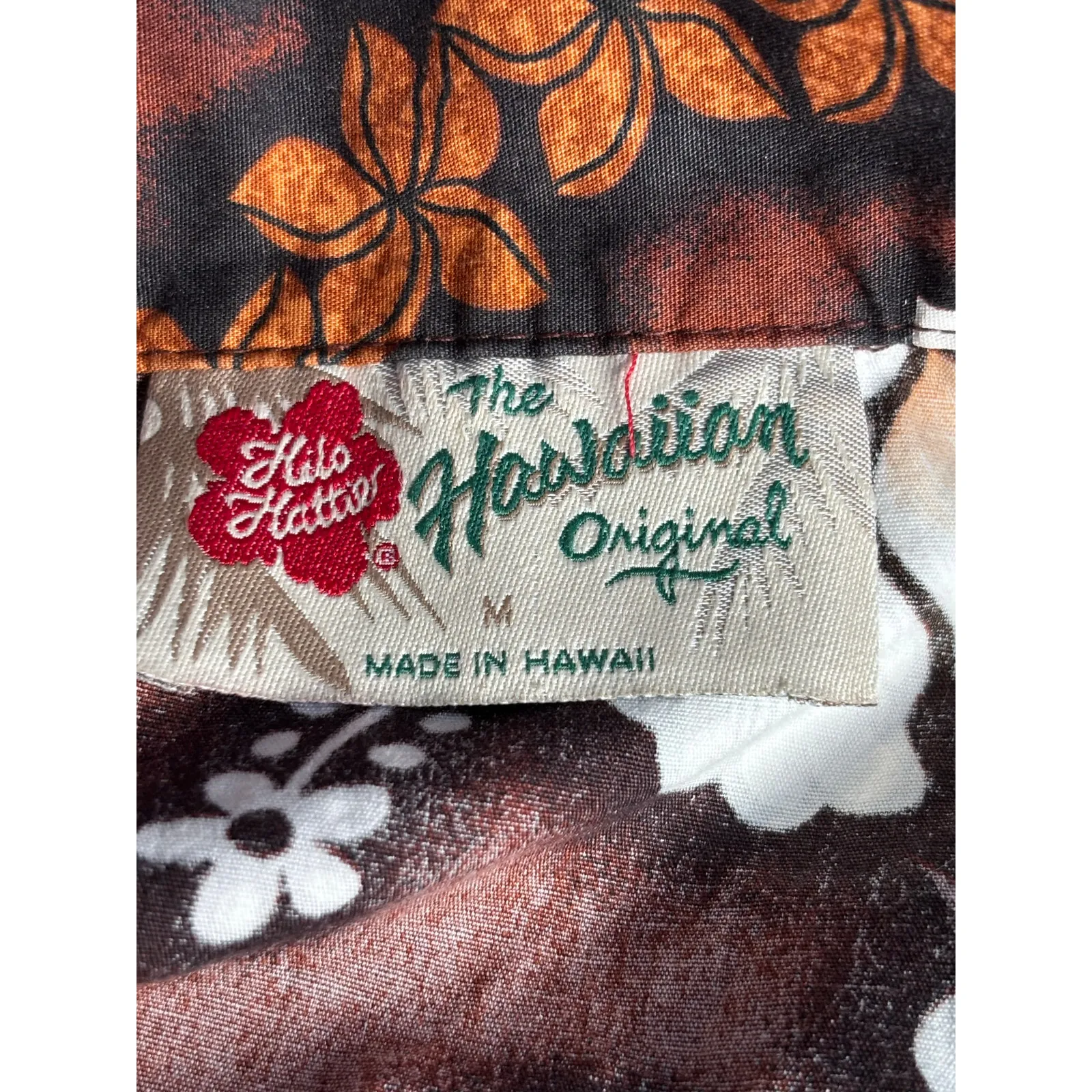 Vintage Hilo Hattie Hawaiian Original Brown Floral Shirt Womens Medium Tropical - Image 6