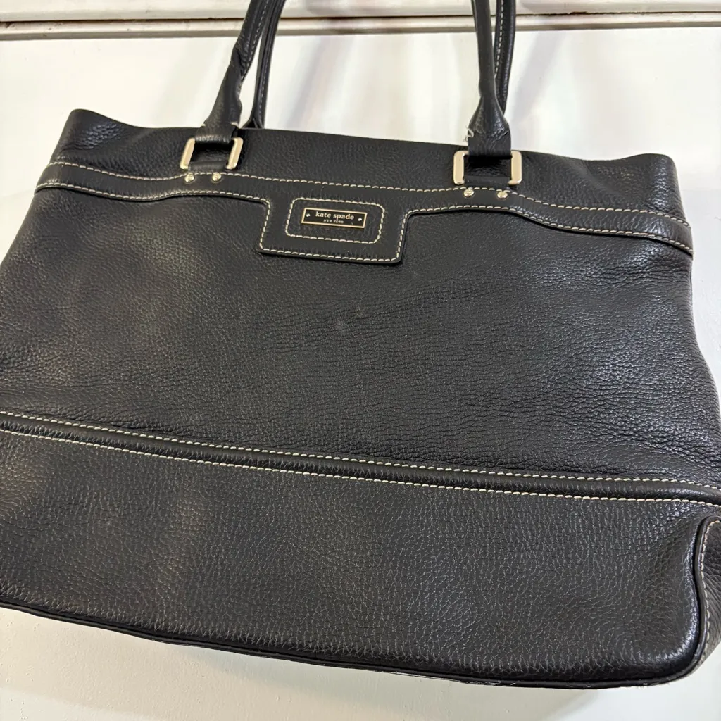 Kate Spade Blakely Andover Black Pebbled Leather Tote Shopper Travel Bag Large - Image 2