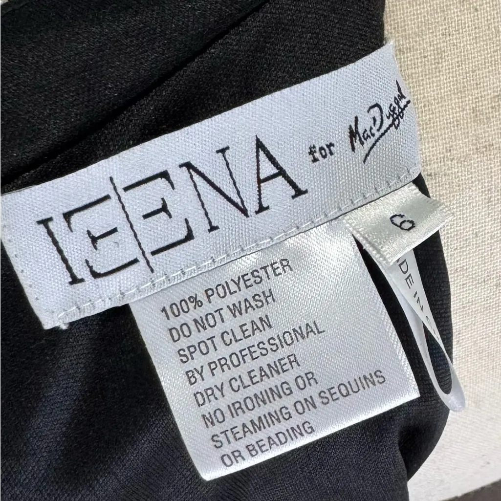 Ieena for Mac Duggal Beaded Collar Long Sleeve Jersey Gown Black Tie Gala sz 6 - Image 12