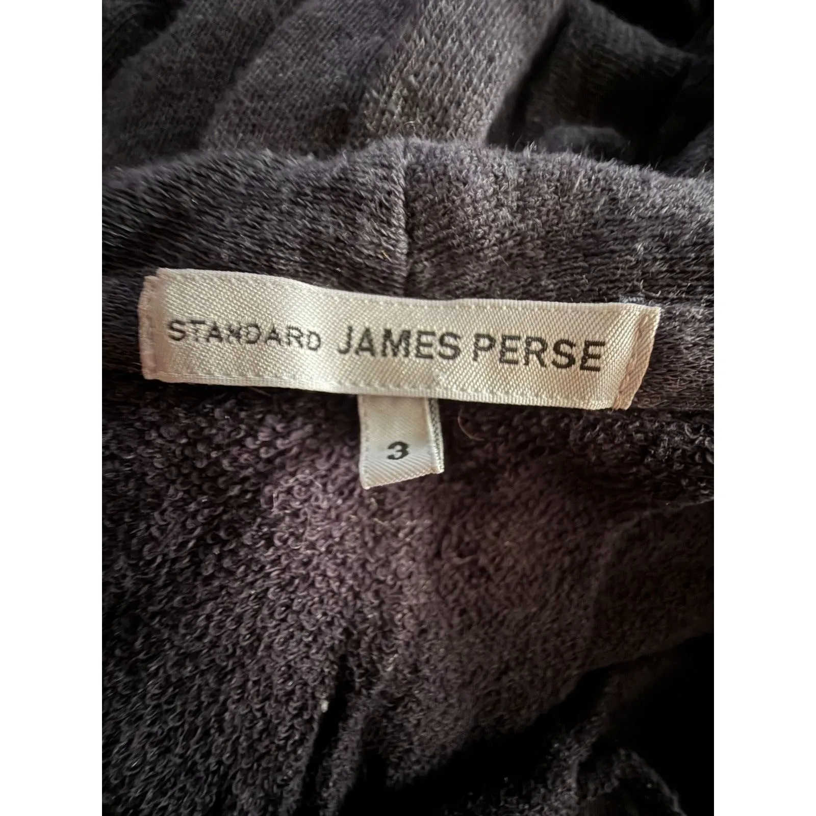 James Perse Charcoal Gray Long Sleeve Cowl Neck Pockets Dress Size 3 - Image 3