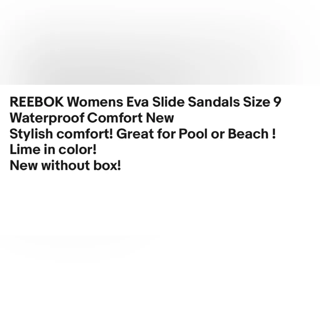 REEBOK Womens Eva Slide Sandals Size 9 Waterproof Comfort New - Image 8