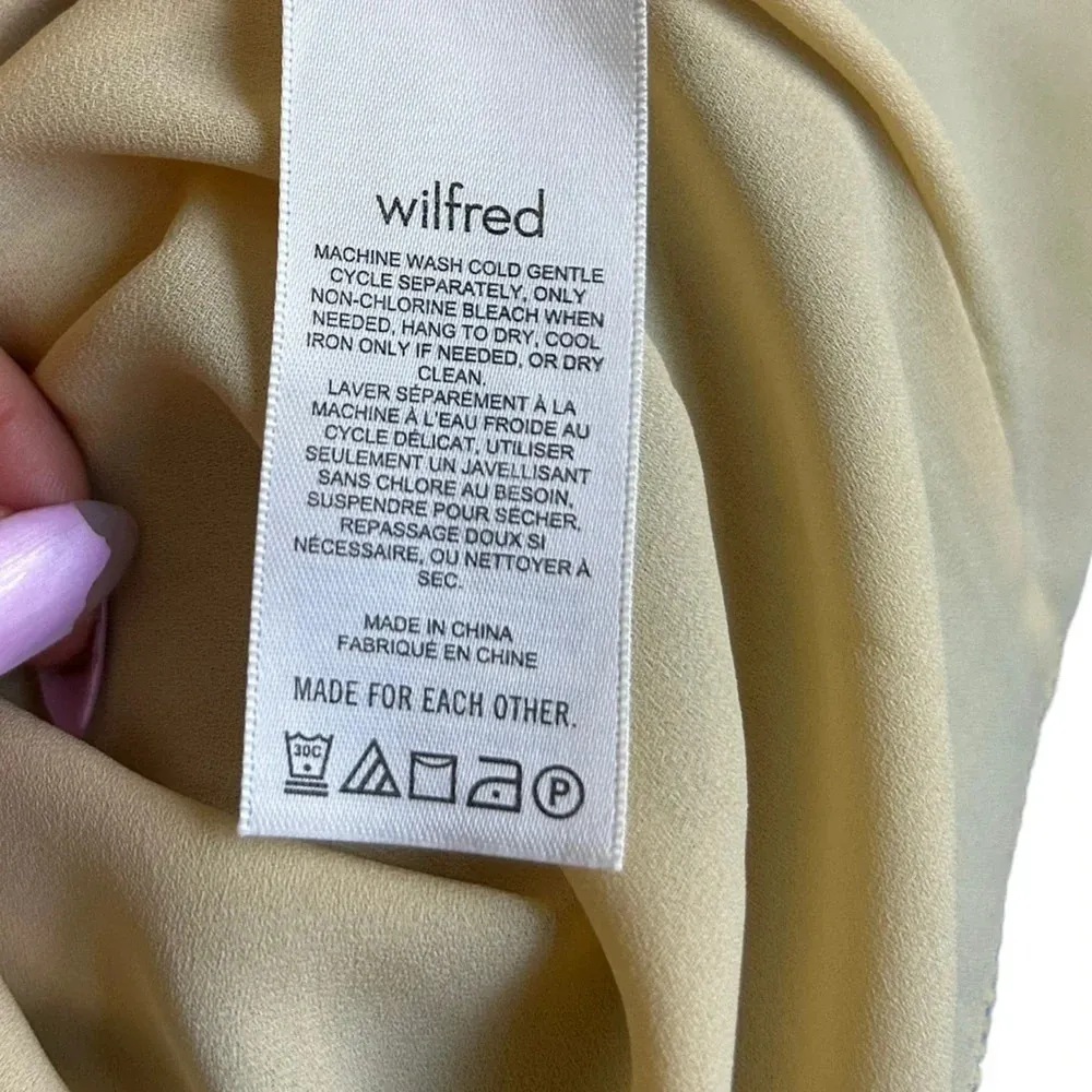 Aritzia Wilfred Villa Dress Wheat Yellow Smocked Puff Sleeve Dress Size S​ - Image 10