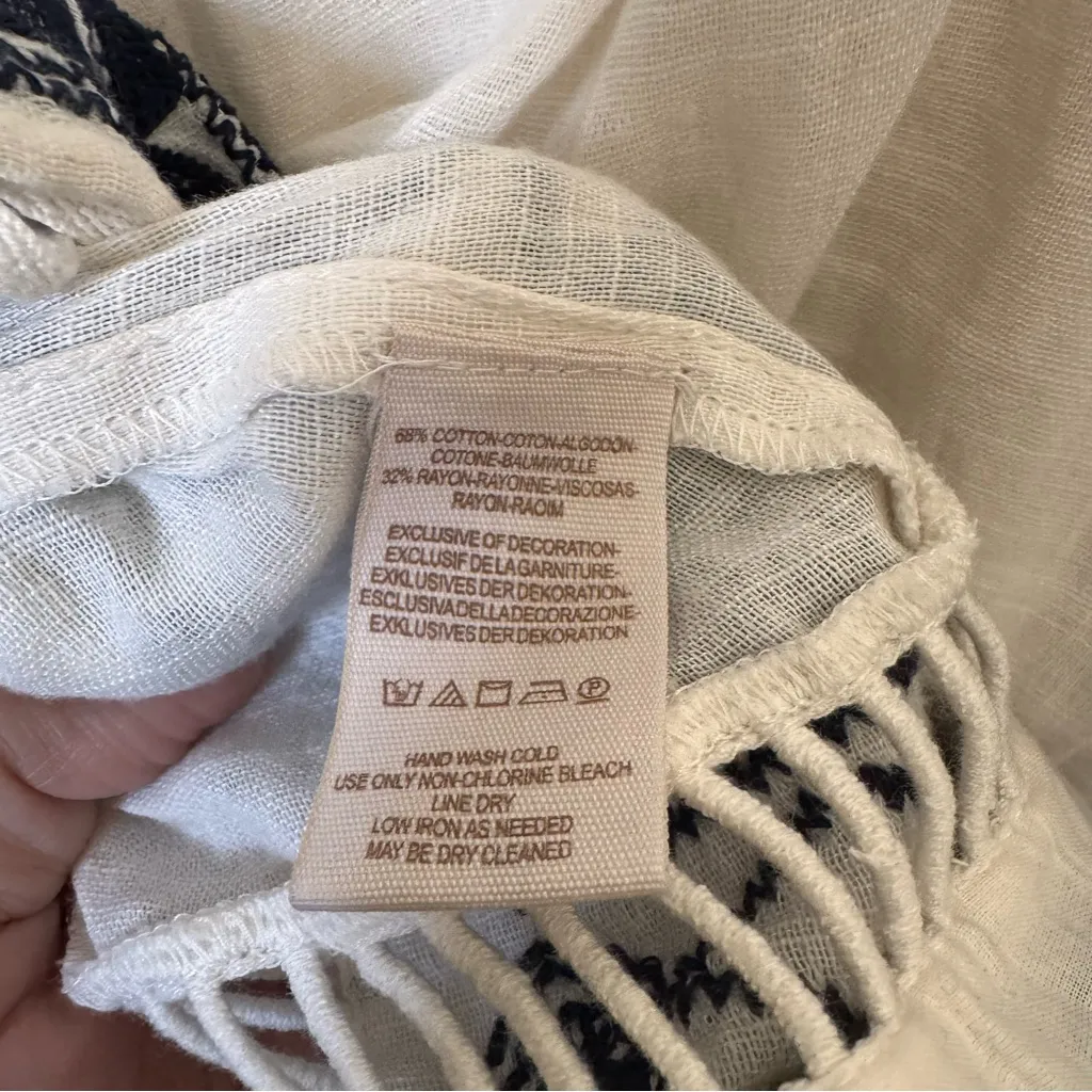 Free People Boho White and Blue Tunic Top - Image 11