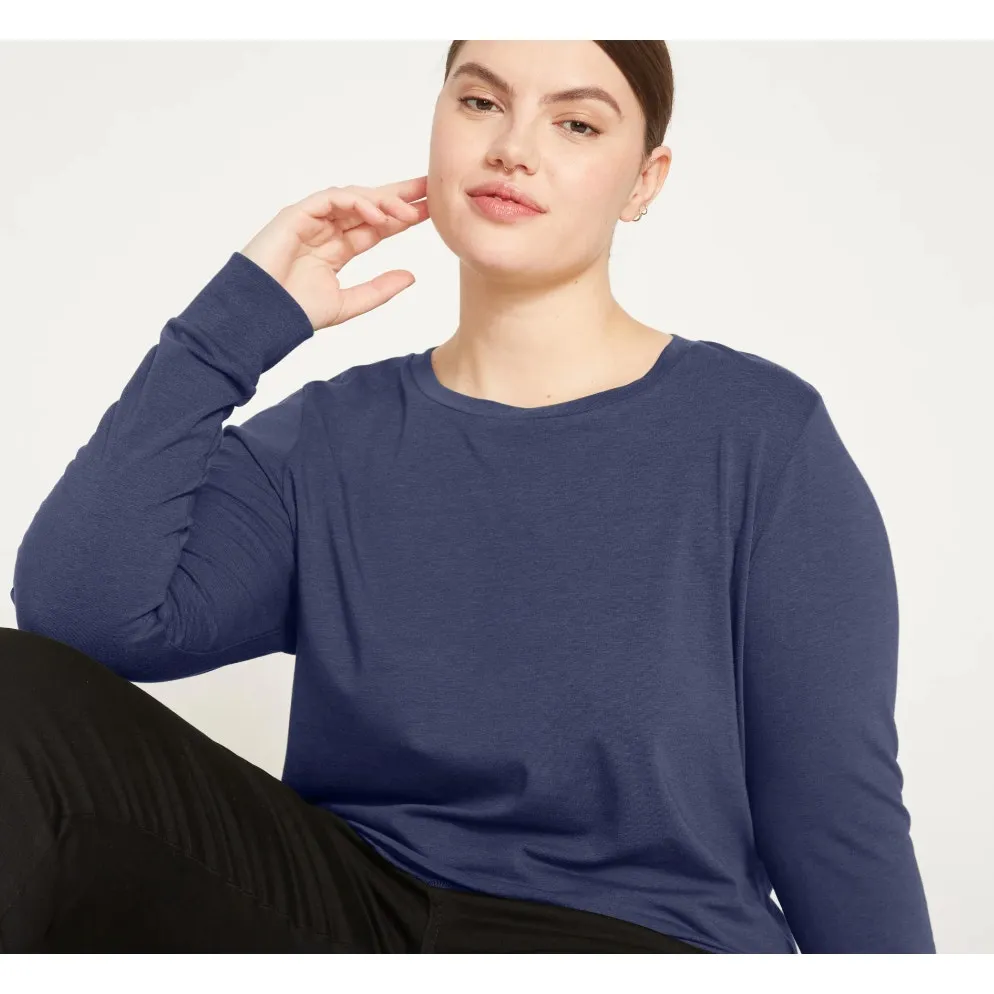 Universal Standard Long Sleeve Crew Neck T-Shirt Size (00-0) 4XS NEW - Image 1