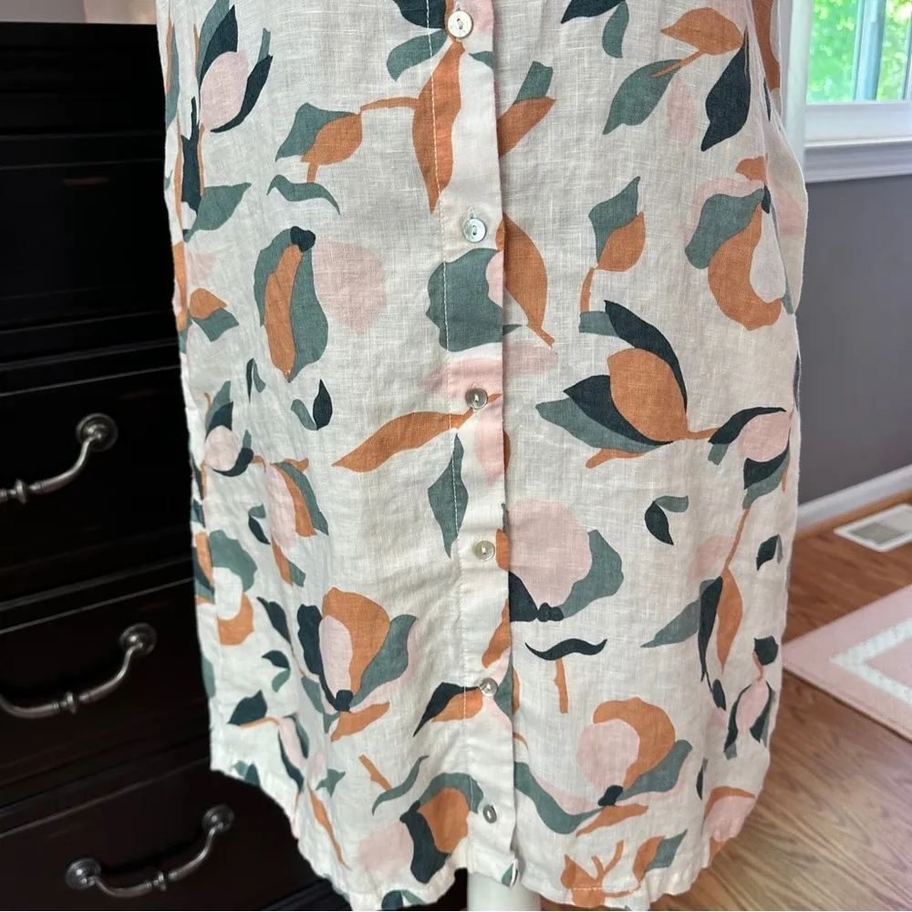 Rachel Zoe 100% Linen Shirt Dress – Abstract Floral XS - Image 5