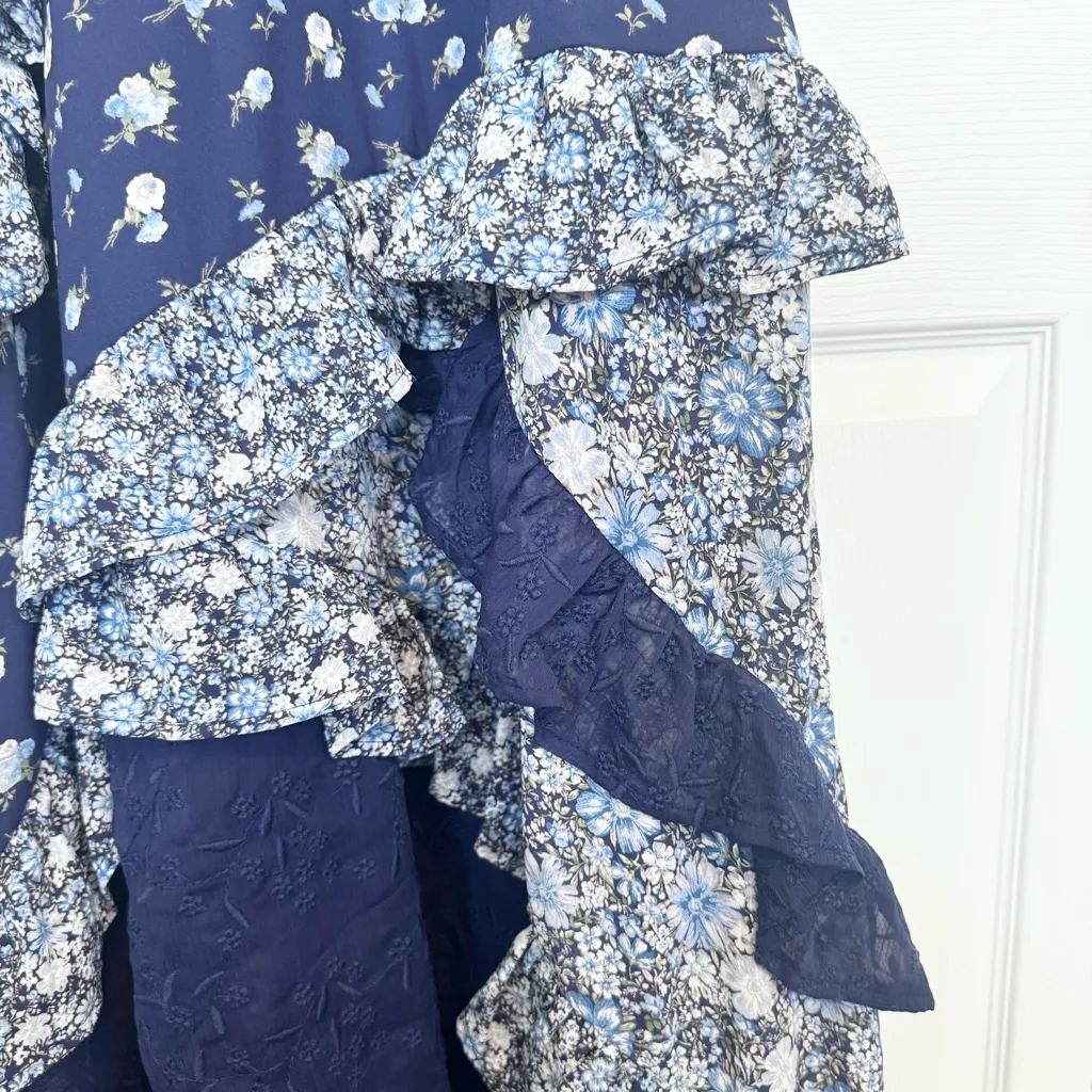 NWT ALTARD STATE Navy Maxi Patchwork Dress XS - Image 10