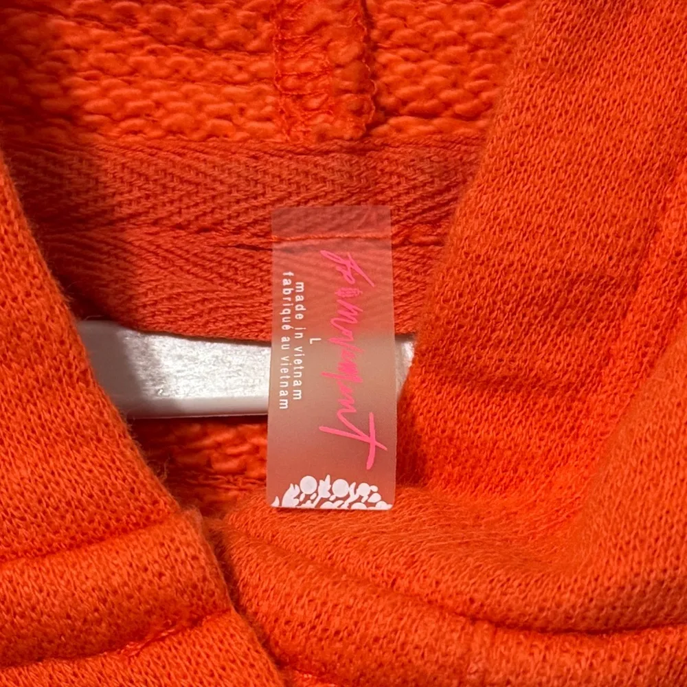 Free People Movement Solid Honey Dove Pullover Sweater Size Large Hoodie Orange - Image 3