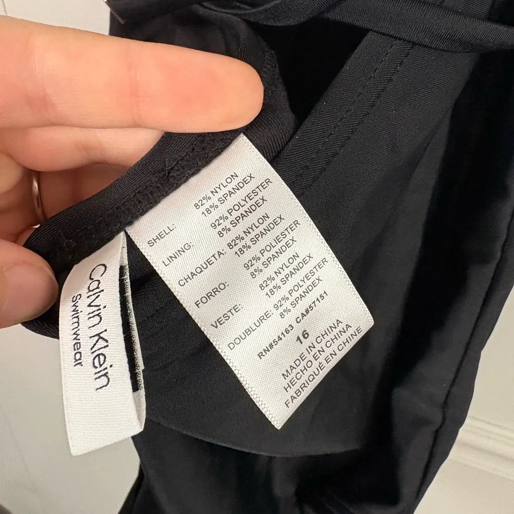 Calvin Klein Swimwear Black One Piece Cross Strap Back Swimsuit 16 Summer Active - Image 4