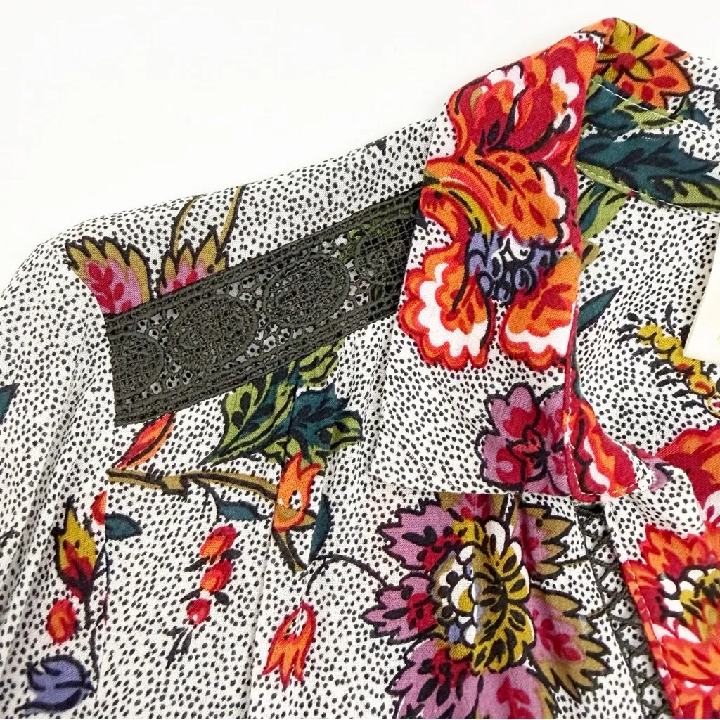 Maeve X Anthropologie Janie Flounced Peasant Blouse Floral Boho Bohemian Peplum - Image 8