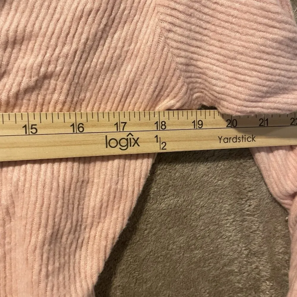 NWT Pretty Little Thing Womens 18 Terry Ribbed Blush Pink Split Neck Long Sleeve - Image 9