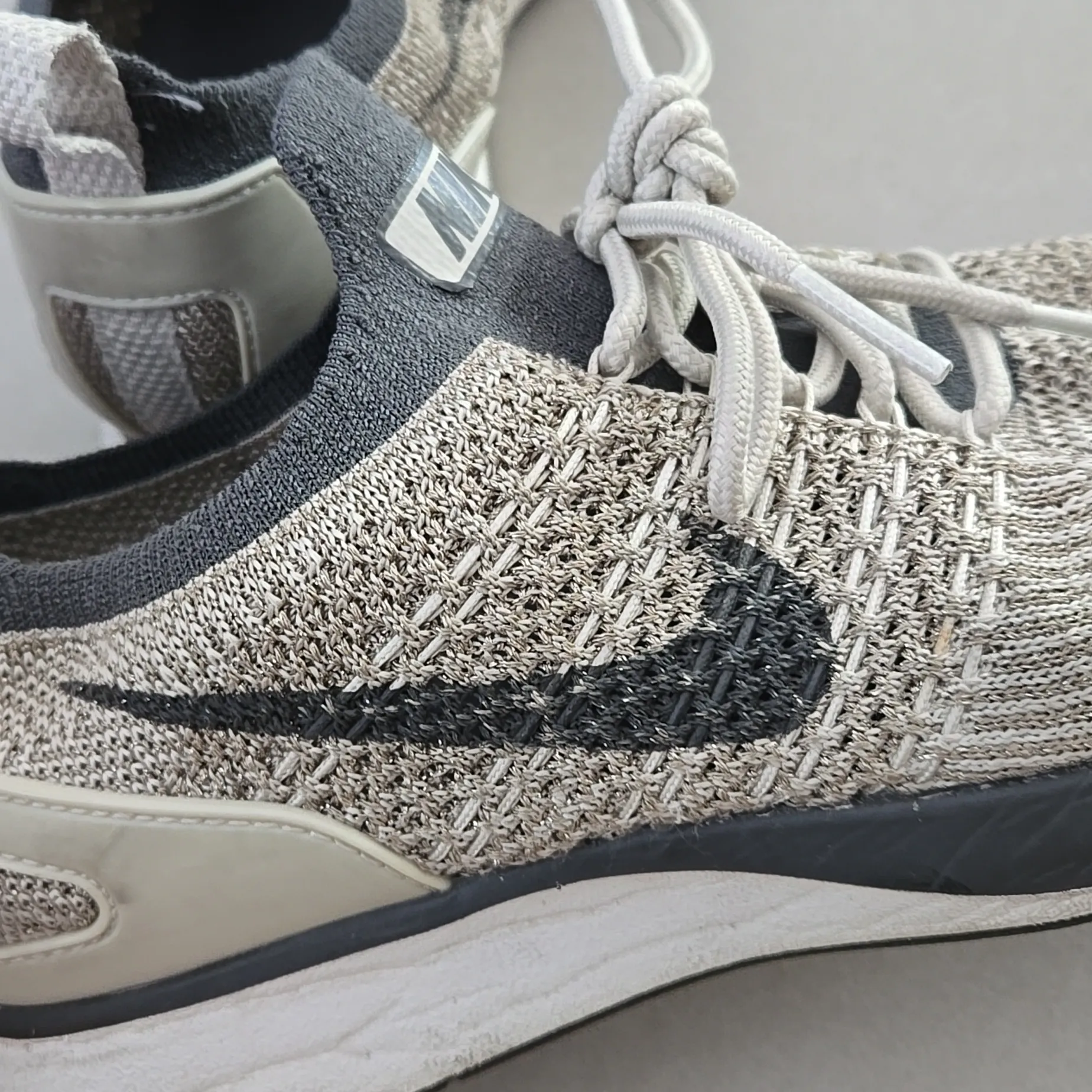 Nike Air Zoom Mariah Flyknit Racer in Pale And Dark Grey, Size 7.5 - Image 5
