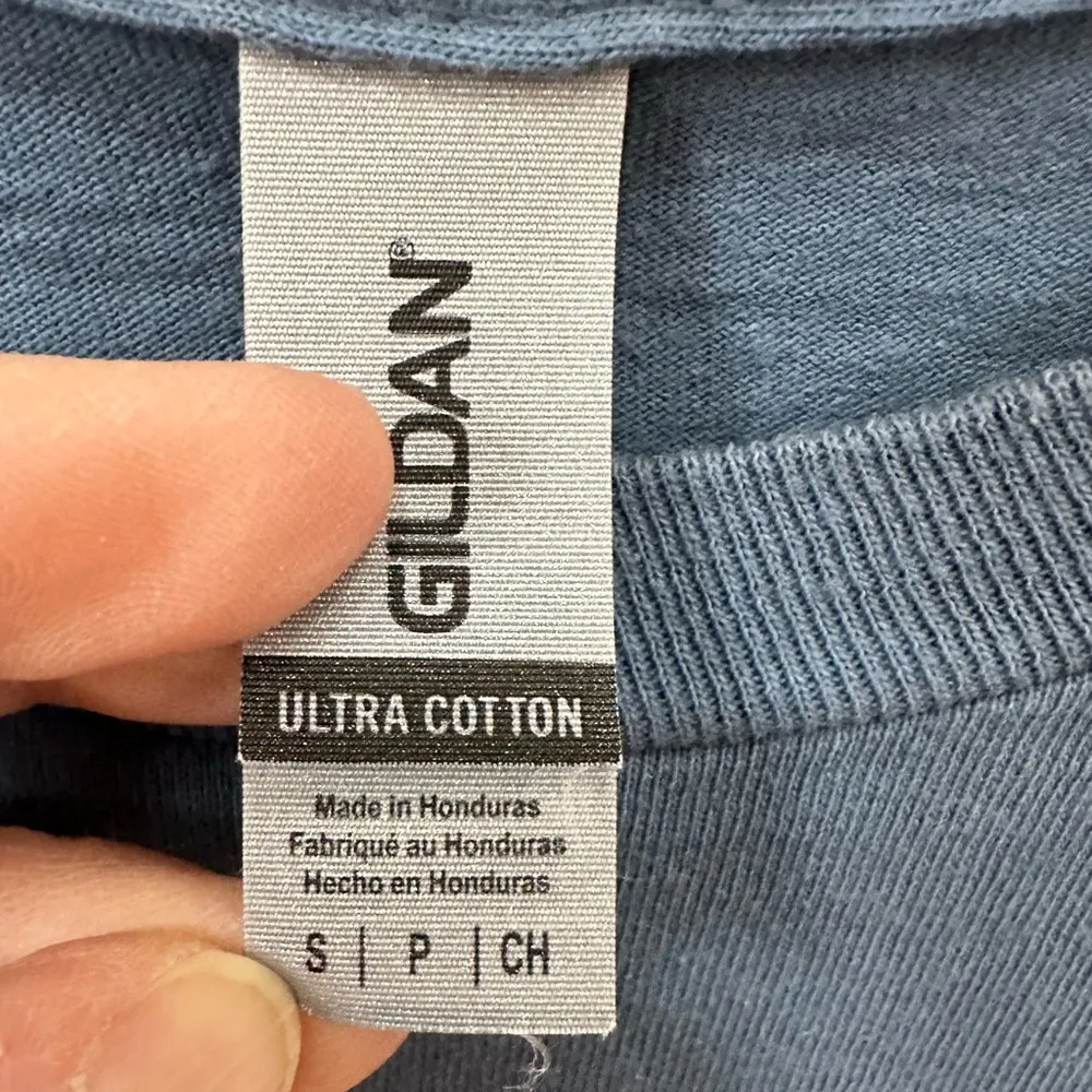 Long sleeve graphic tee, logo for a record shop in Pittsburg, PA. The Attic Blue - Image 3