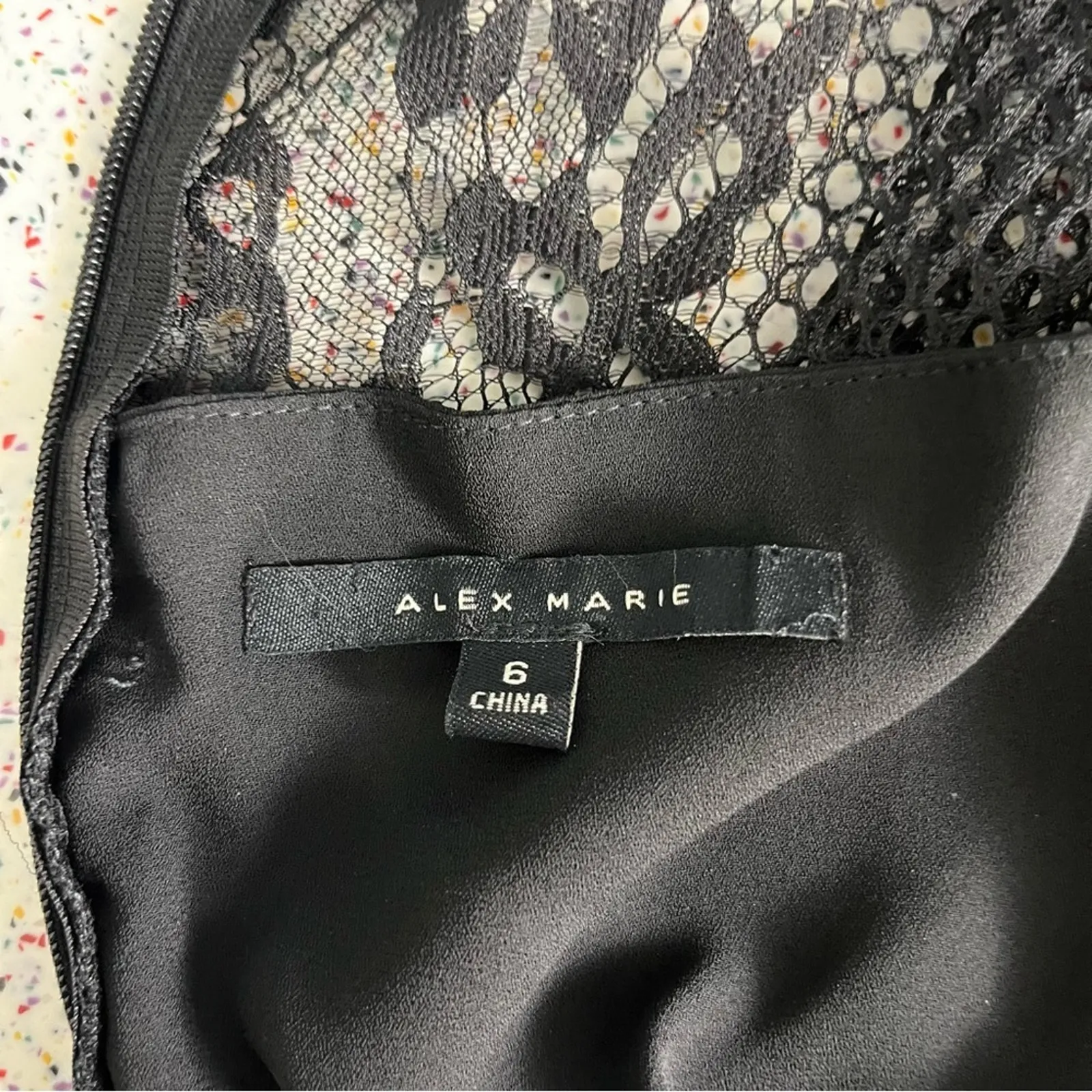 NWT Alex Marie Hailey Black Lace Chiffon Wide Leg Party Jumpsuit Women’s Size 6 - Image 8