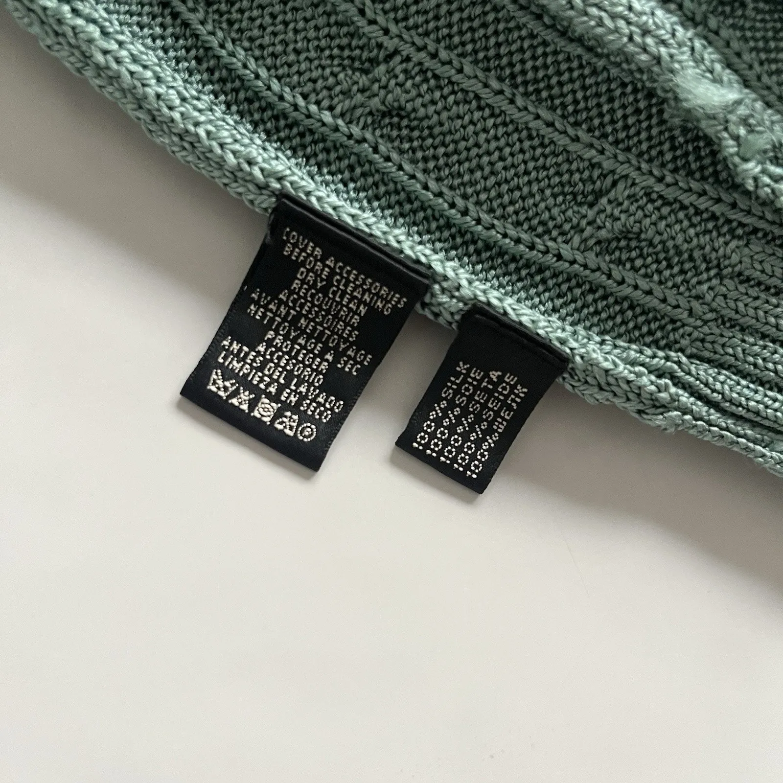 Ralph Lauren Black Label Cable Knit Silk Cardigan Green Sz Small chic Sweater - Image 6