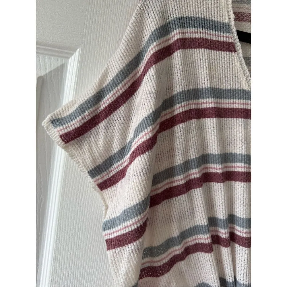 Urban Outfitters Out from Under Waffle Stripe Knit Tee - Small - Image 4