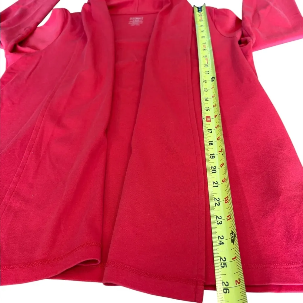 LL Bean Open Front Shawl Cardigan Sweater Supima Cotton Women Large Red - Image 8