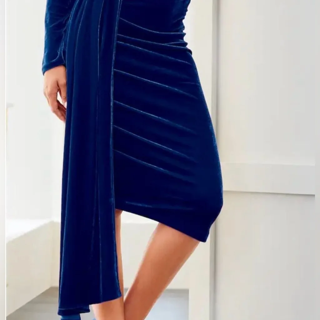 Ashro Deep Blue Formal Wedding Church Velvet - Image 6