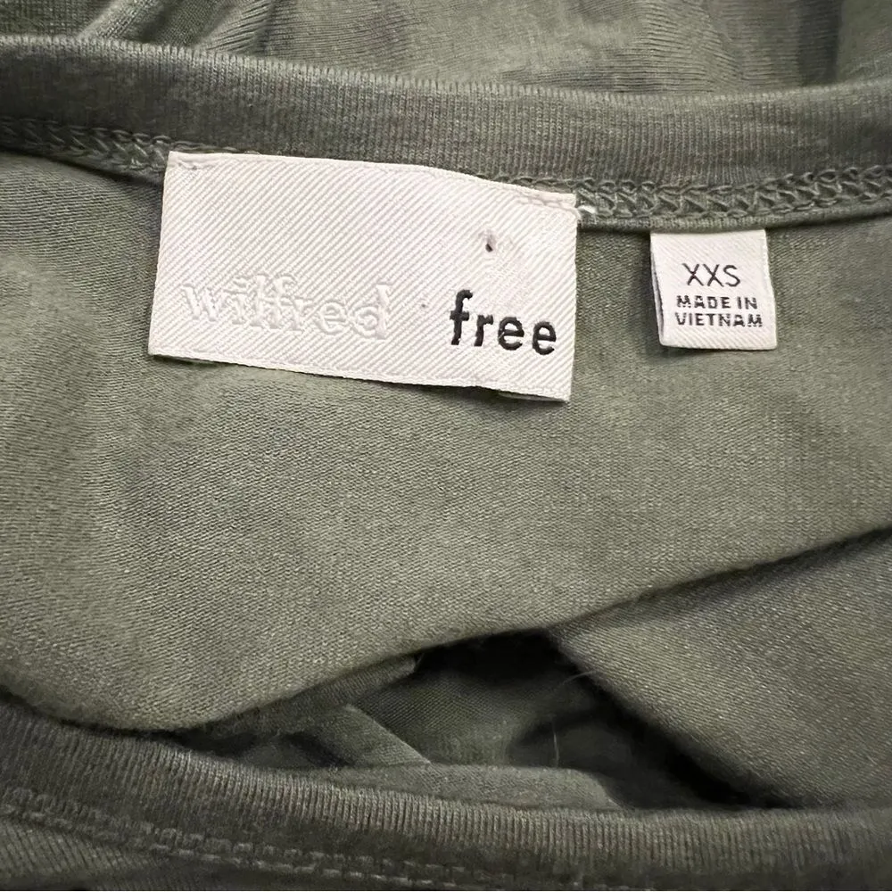 Aritzia Wilfred Free Bodycon Asymmetrical Long Sleeve Midi Dress XXS Olive Green - Image 10