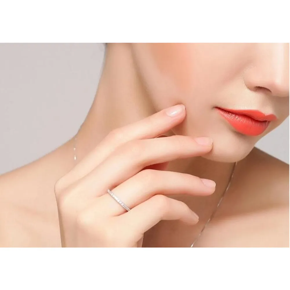 NEW Dainty 14k Gold Plated S925 Simulated Diamond Band Ring,‎ Adjustable Band - Image 12