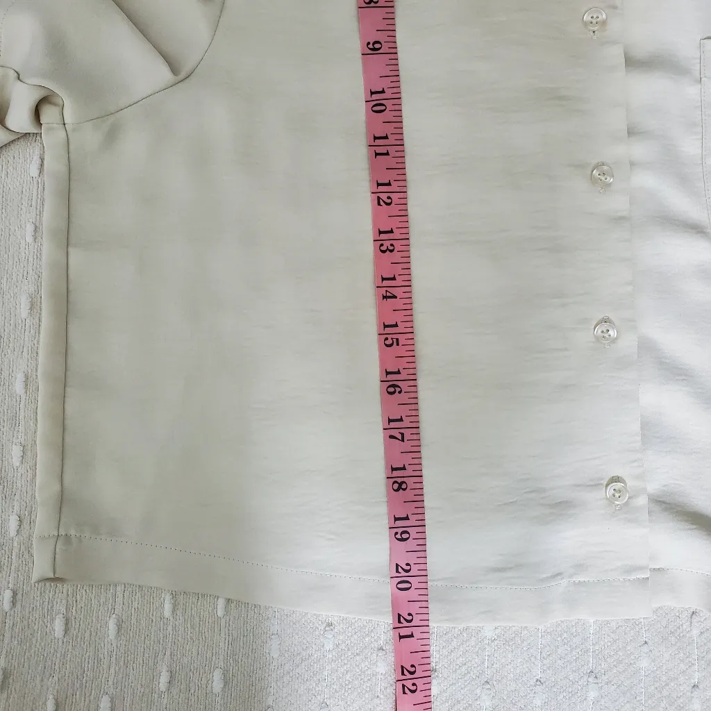 Fabletics Sleep Button Down Silky-soft EcoSatin‎ Fabric Top. Size: L - Image 8