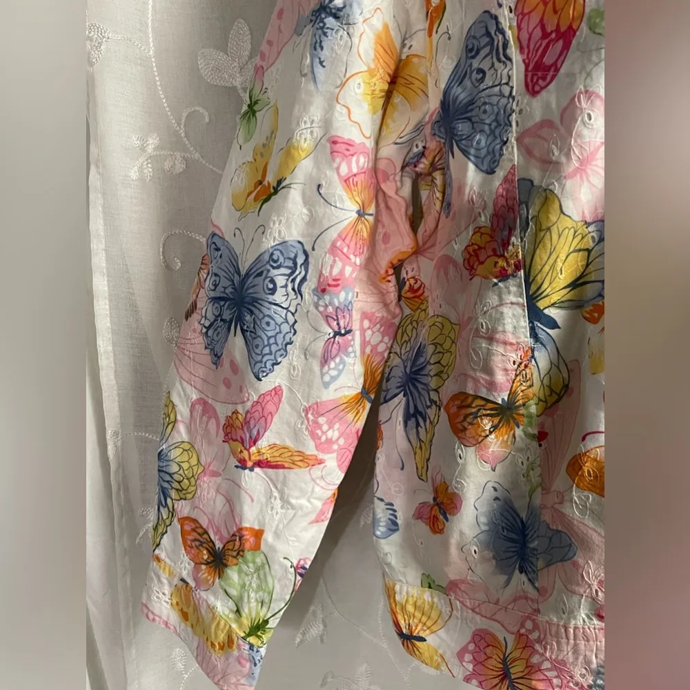 Alfred Dunner Eyelet Butterfly Lined Button Front Long Sleeve Jacket XL 16P EUC - Image 5