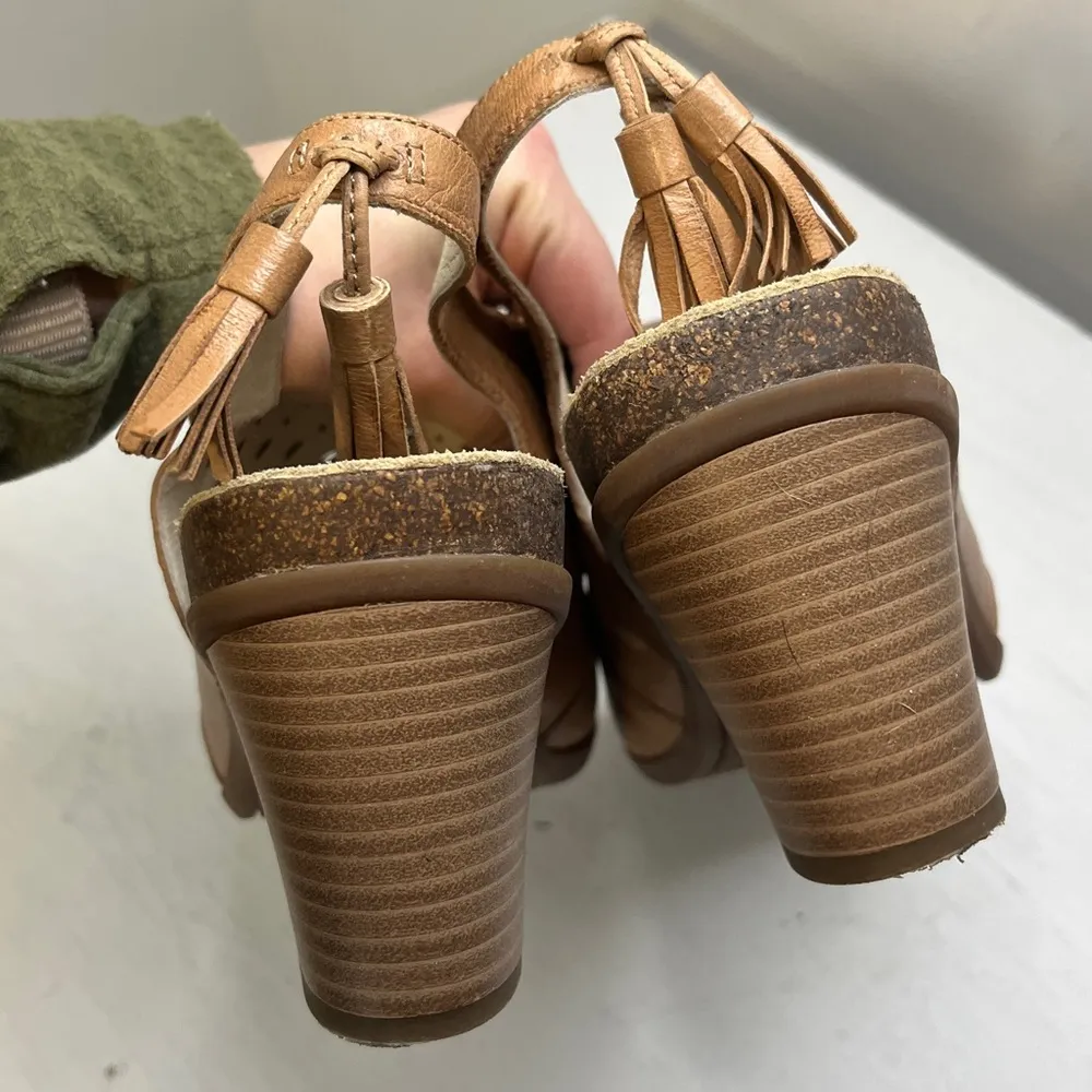 Abeo BIO system BERRIE Stacked Heeled Platform Slingback Sz 10 Neutral - Image 7