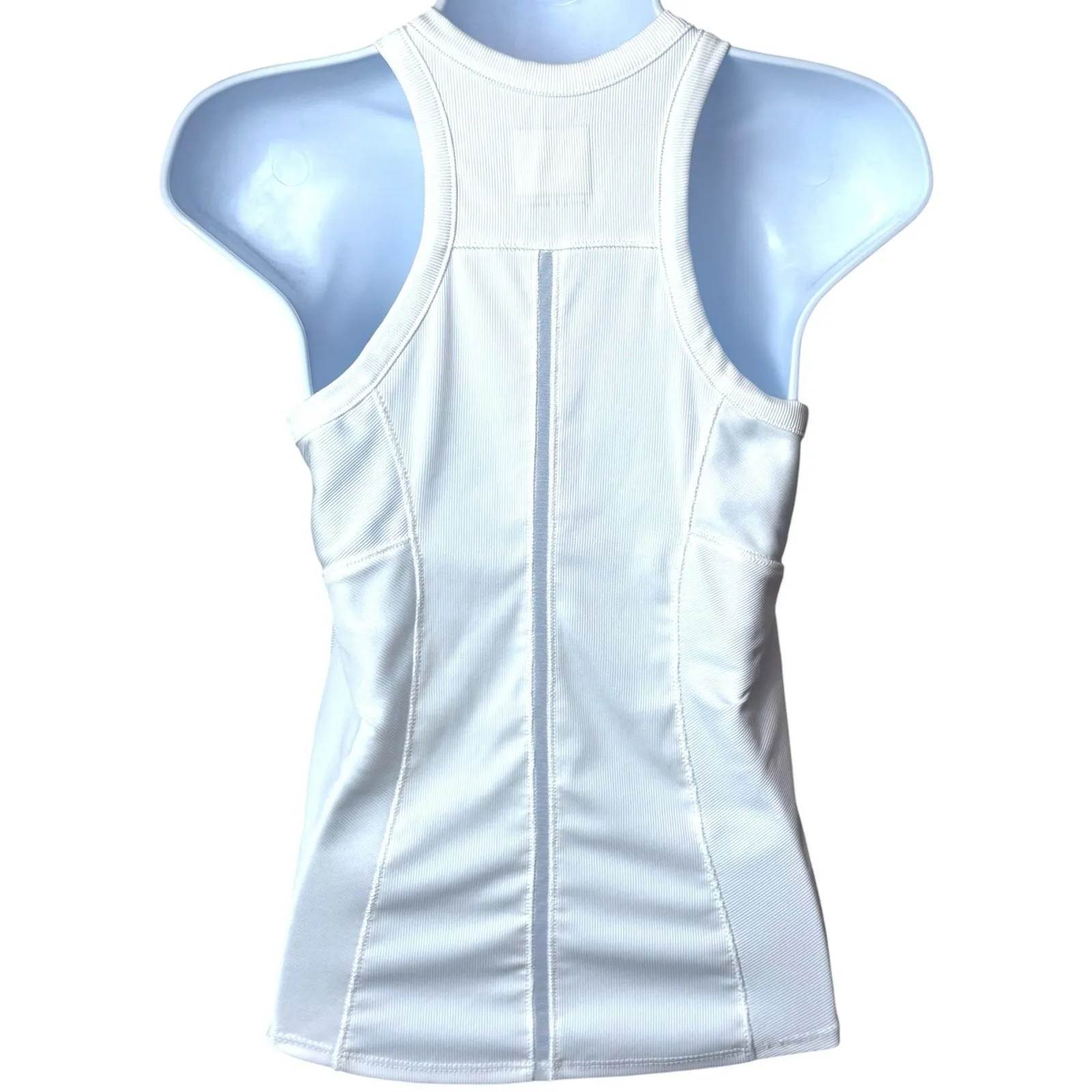 Lucky in Love White Athletic Stretch Comfort Tank Tennis Golf Pickleball Gym M Size M - Image 5