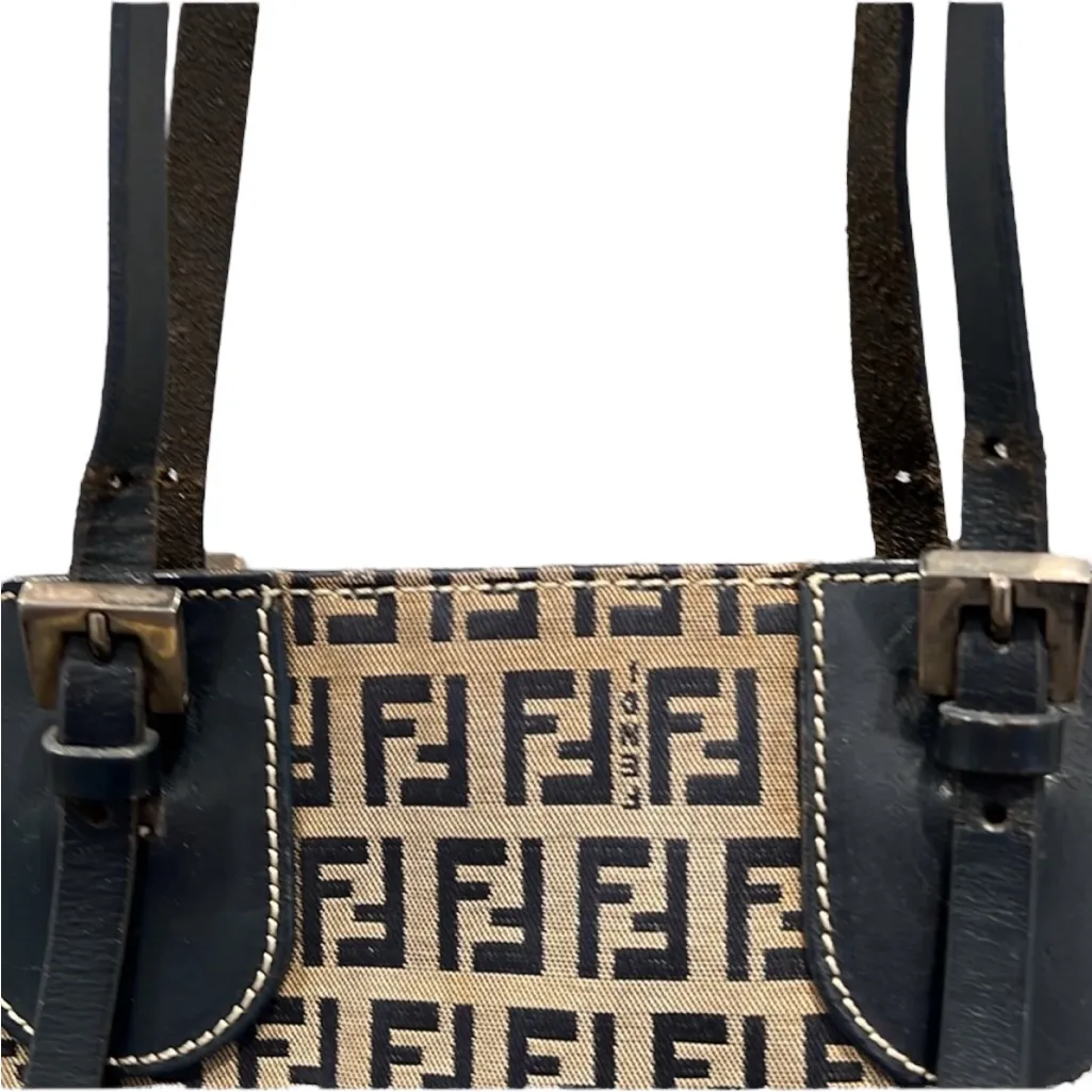 FENDI Navy Zucca Tote - piping wear - Image 7