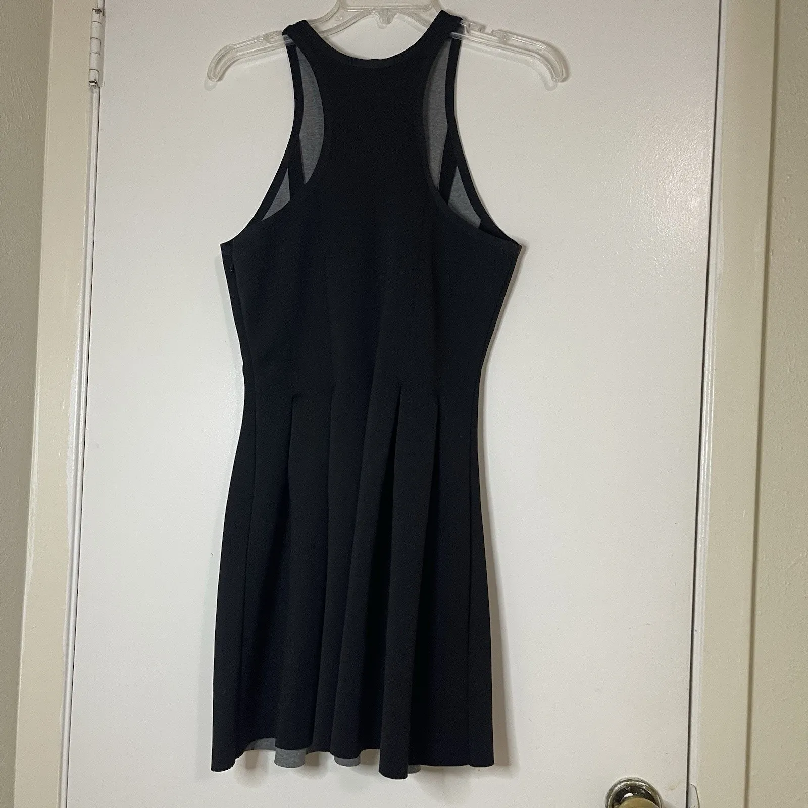 T Alexander Wang black scuba neoprene pleated mini dress size medium - Image 4