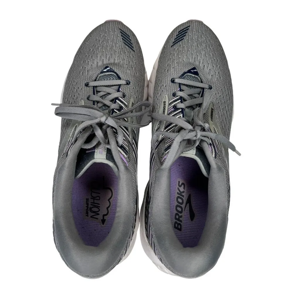 Brooks Adrenaline GTS 19 Running Shoes Womens Size 10.5 Gray/Purple - Image 5
