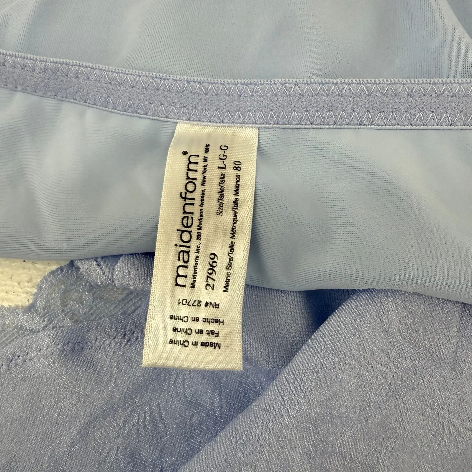 Maidenform One Fabulous Fit Bra Panty Lingerie Set Pale Blue Womens 36C/Large - Image 6