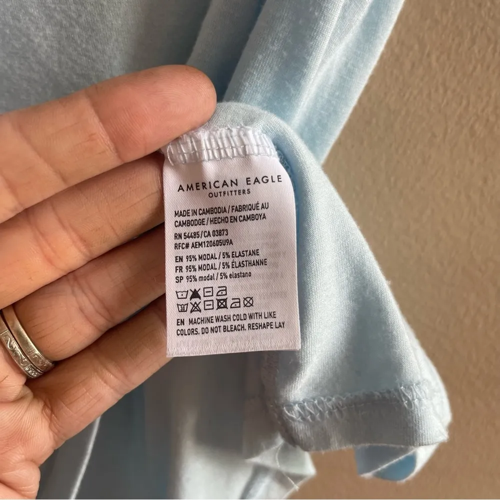 American Eagle Outfitters Blue Short Sleeve Relaxed T-Shirt - Image 3