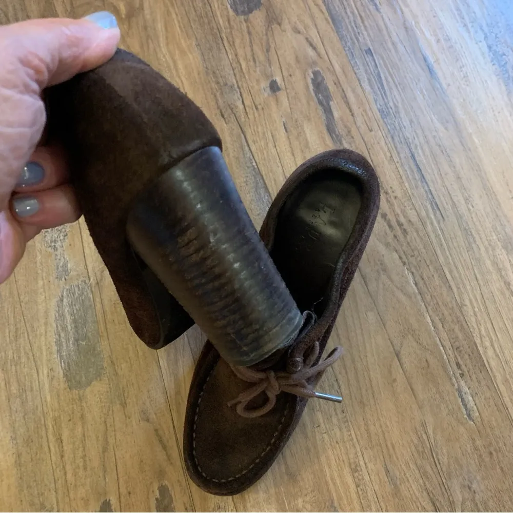 Lauren Ralph Lauren Brown Suede Denver Wedge Booties - Size 5.5 Shoes - Image 4