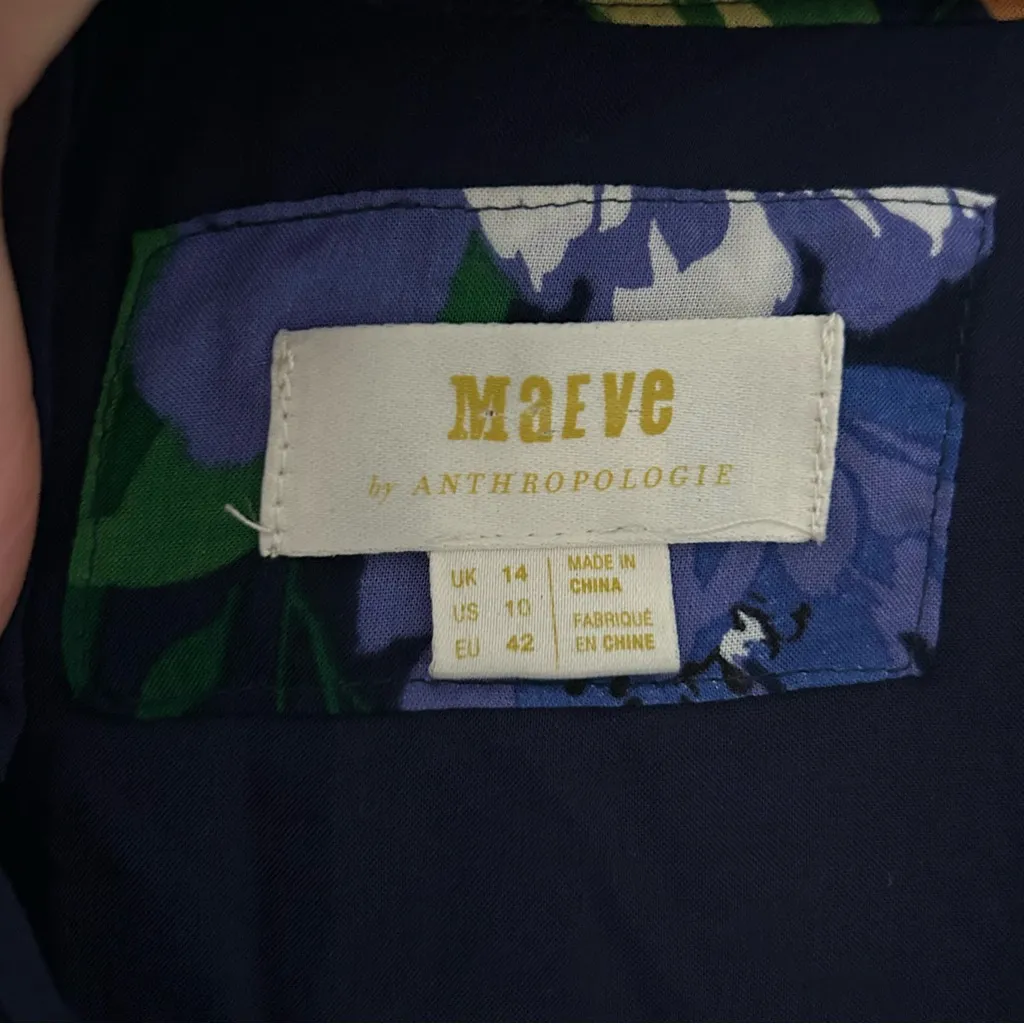 Anthropologie Maeve Vivienne Blue Floral Sleeveless Midi Dress 10 - Image 6