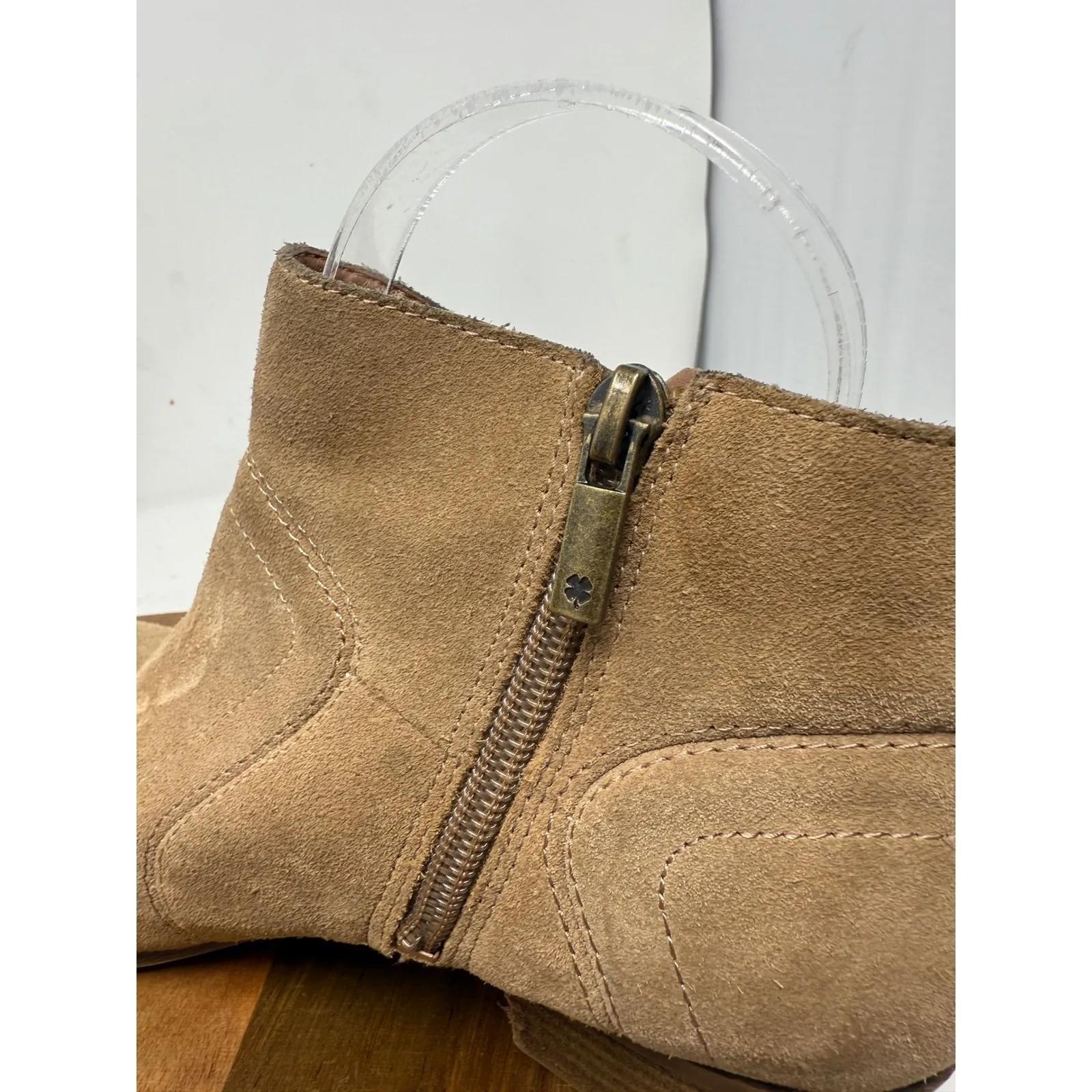 Lucky Brand Womens Brolley Suede Leather Brown Ankle Booties Boots Shoes 7.5 - Image 9