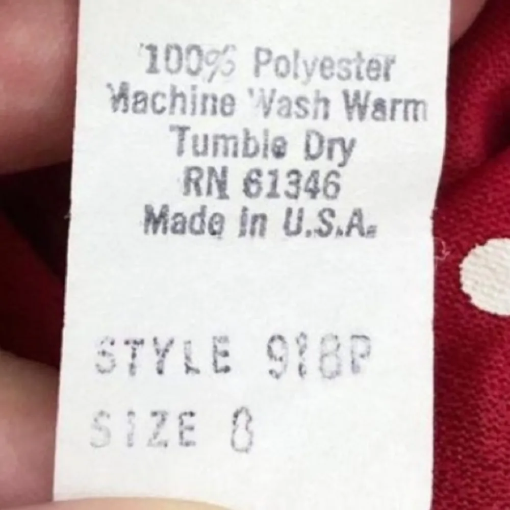 Vintage 1970s Red Polka Dot Puff Sleeve Scooter Ruffle Mini Dress Small - Image 6