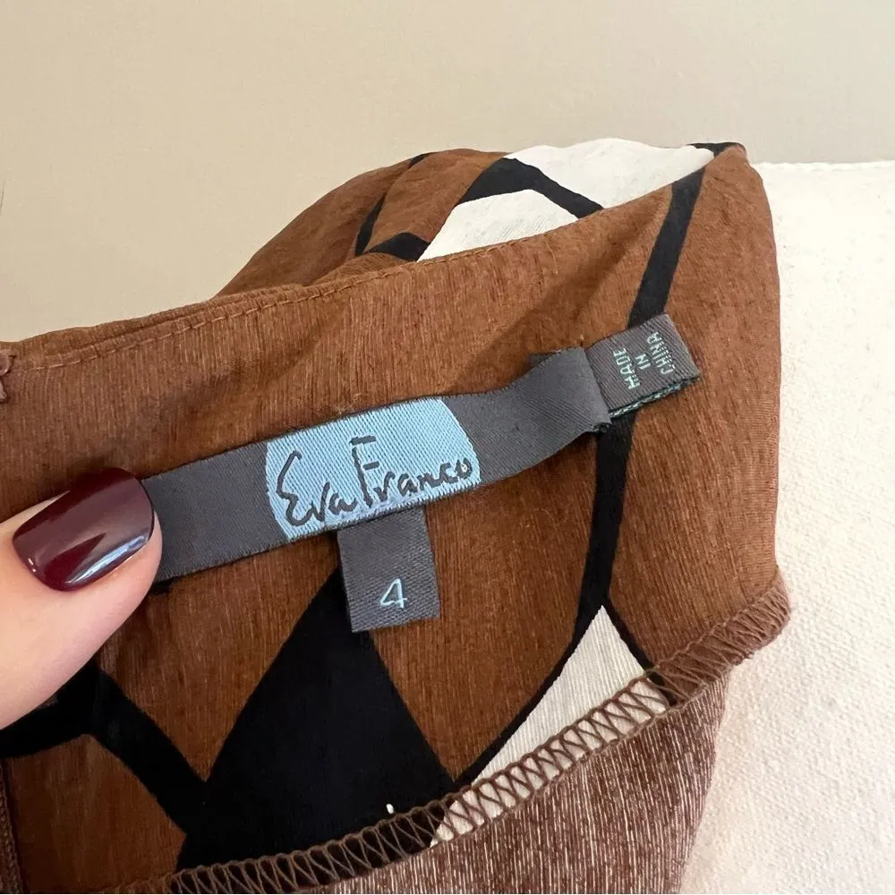 Anthropologie Eva Franco Miranda Tulip Floral Jumpsuit Size 4 Short Sleeve Brown - Image 12