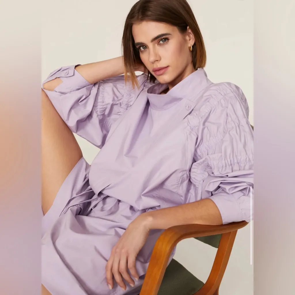 AKNVAS Ketevan Romper Long Sleeve in Lavender Light Pastel Purple Lightweight L Size L - Image 5