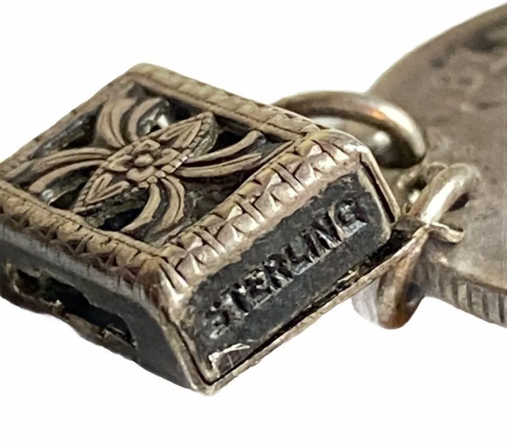 6 International Coins w Sterling Clasp Bracelet - Image 4