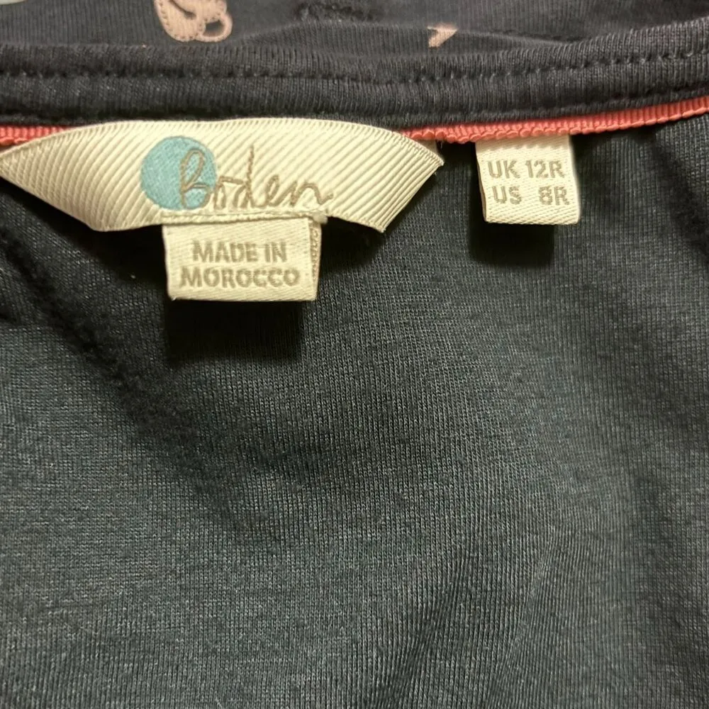 Boden Womens Mabel Long Sleeve Navy Dress With Lock And Key Print Size 8 Blue - Image 7