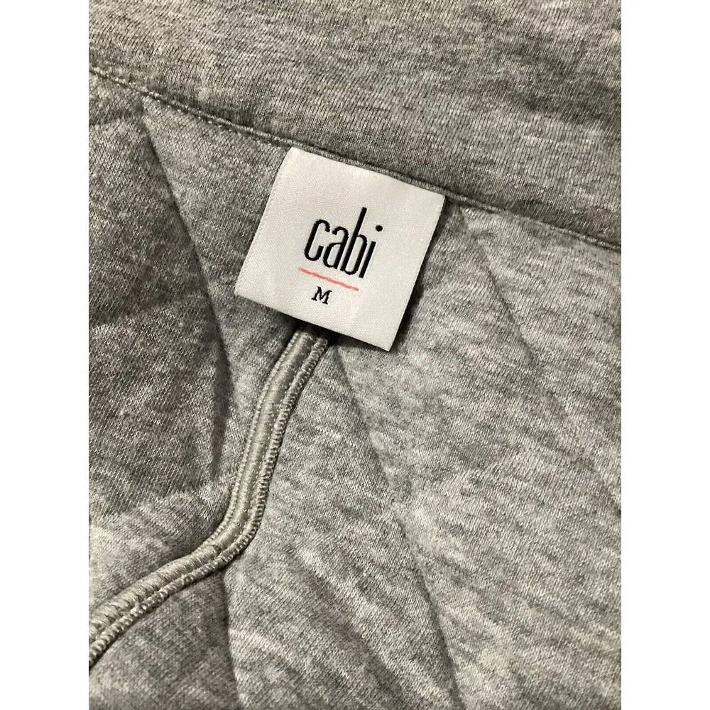 Cabi 100% Cotton Gray Quilted Double Breasted Short Blazer Jacket M - Image 5