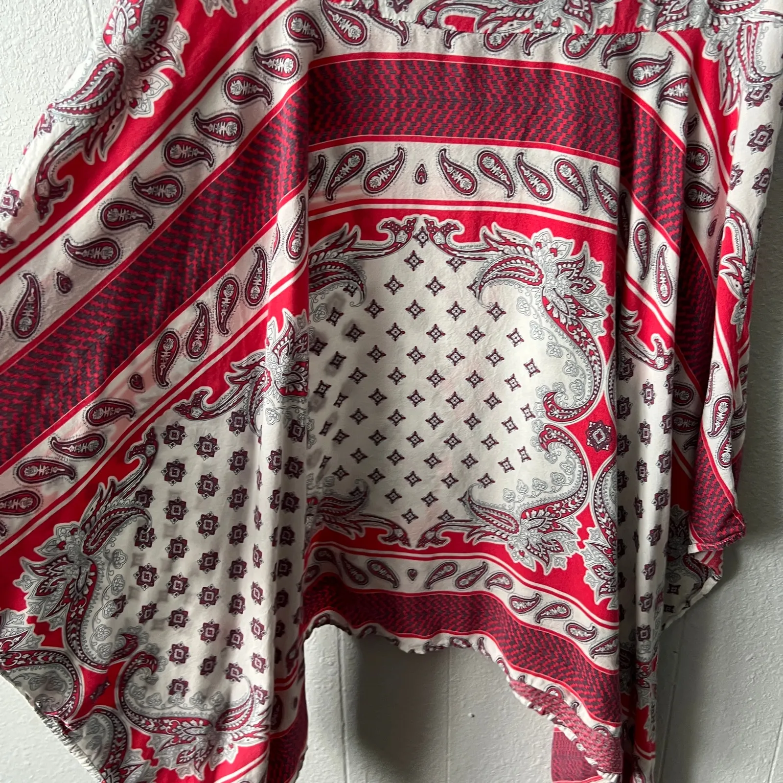 Umgee Womens Tank Dress Large Handkerchief Hem Paisley Floral Cottagecore Boho - Image 6