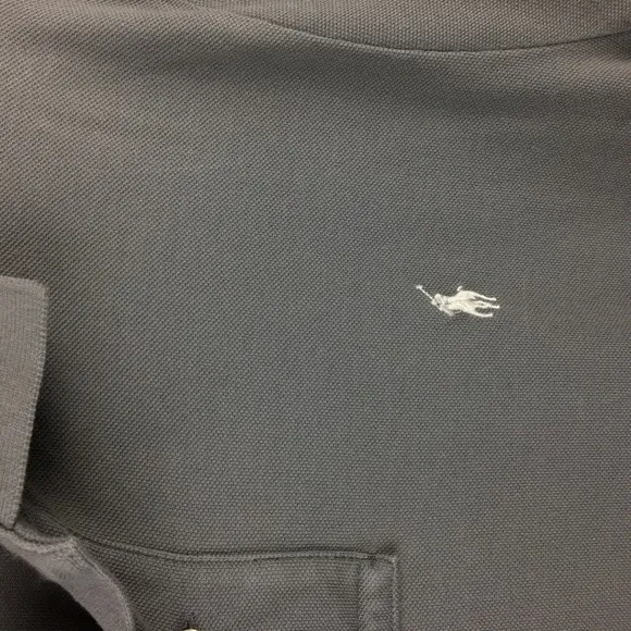 ralph Lauren POLO Gray Custom Slim Fit Knit Polo Shirt M Size M - Image 3